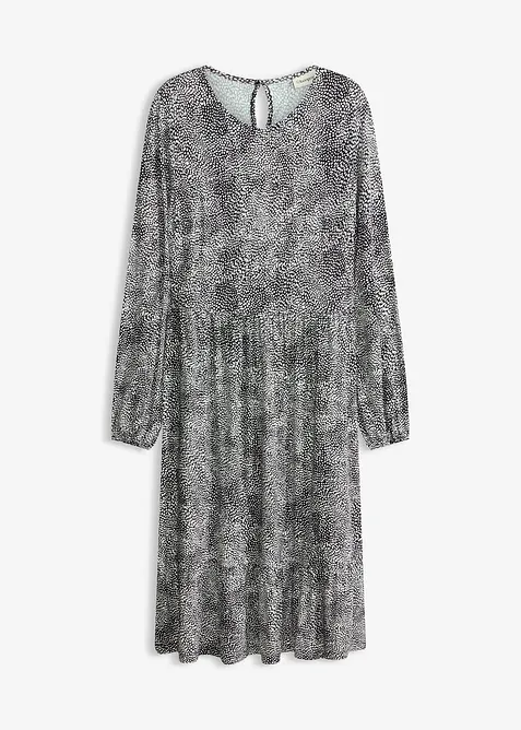 Mellanl&aring;ng jerseykl&auml;nning i viskosmix, bonprix