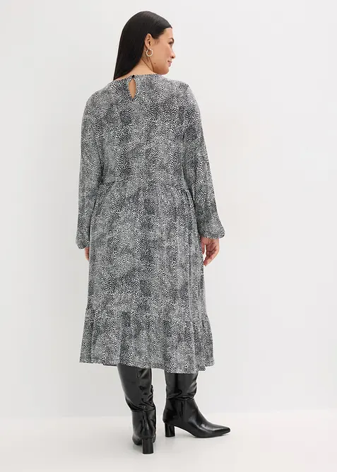 Mellanl&aring;ng jerseykl&auml;nning i viskosmix, bonprix