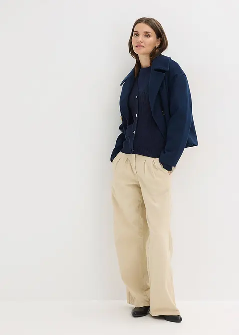 Finstickad cardigan i viskosmix, bonprix