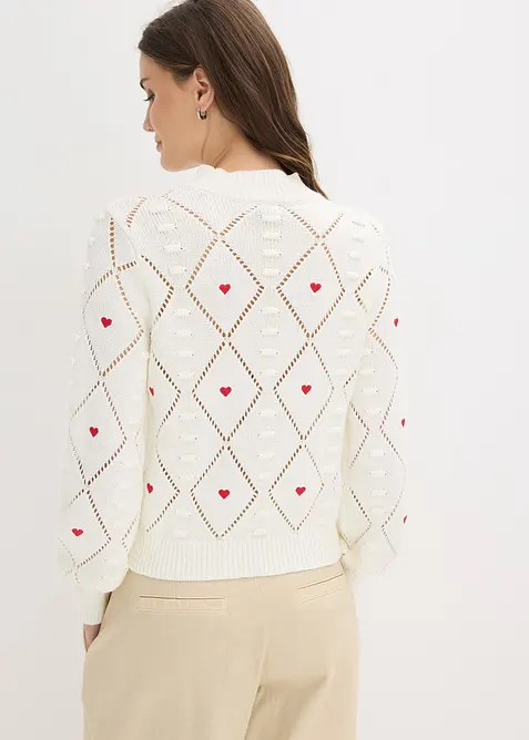 H&aring;lm&ouml;nstrad tr&ouml;ja av bomullsmix, bonprix