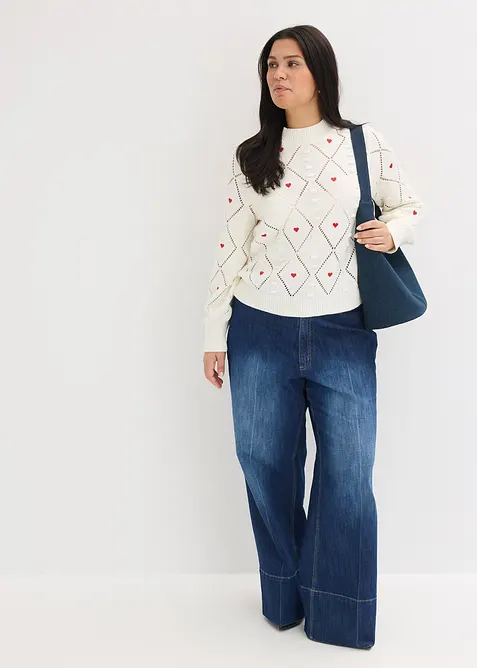 H&aring;lm&ouml;nstrad tr&ouml;ja av bomullsmix, bonprix