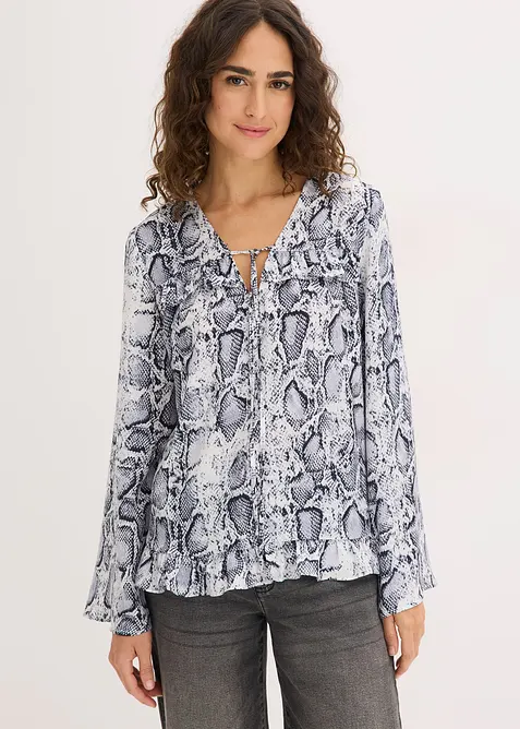 Blustunika av satin med mjukt fall, bonprix