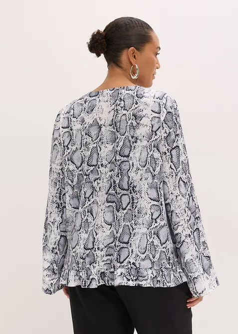 Blustunika av satin med mjukt fall, bonprix