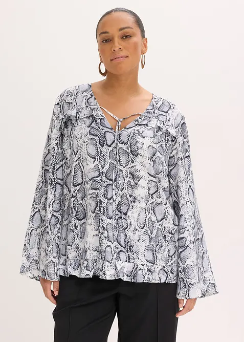 Blustunika av satin med mjukt fall, bonprix