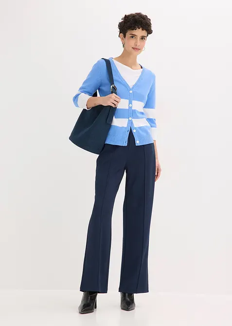 Randig bomullscardigan, bonprix