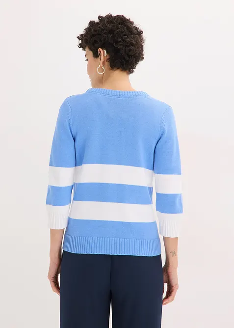 Randig bomullscardigan, bonprix