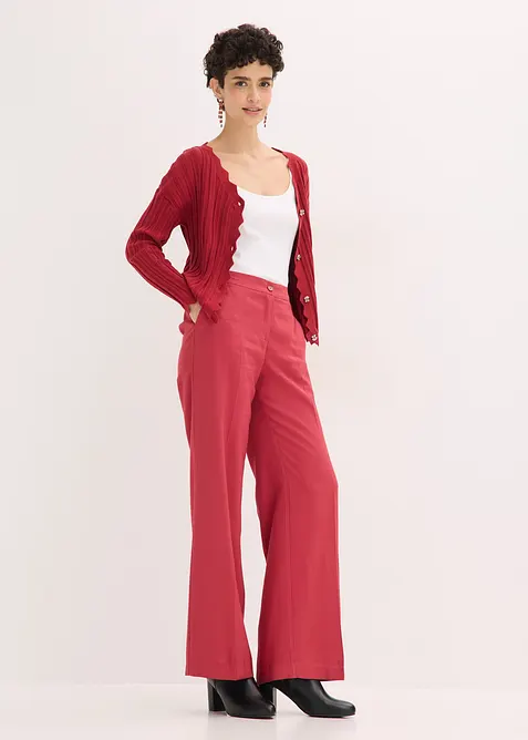 Kort h&aring;lm&ouml;nstrad cardigan, bonprix