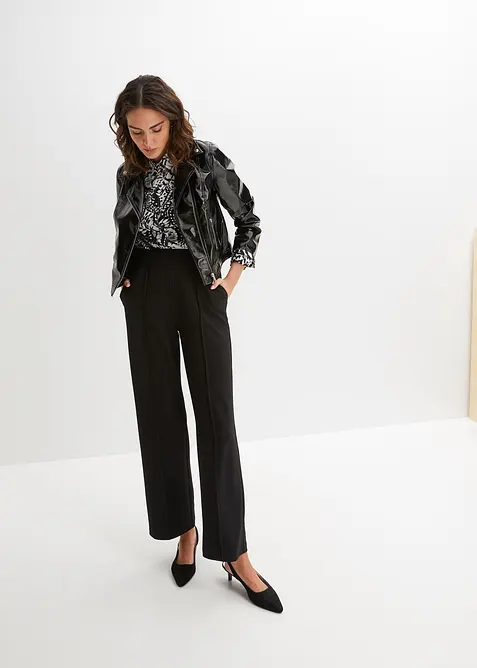 Dra p&aring;-byxa i stadig interlock, bonprix