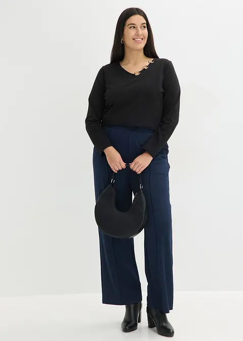 Dra p&aring;-byxa i stadig interlock, bonprix