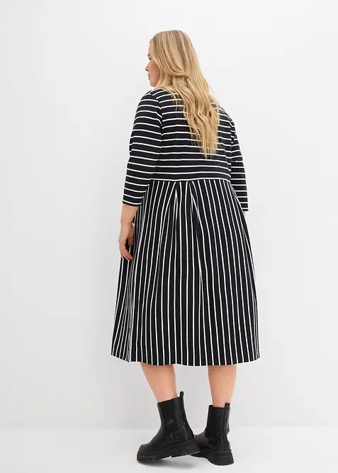 Mellanl&aring;ng jerseykl&auml;nning i bomull, bonprix