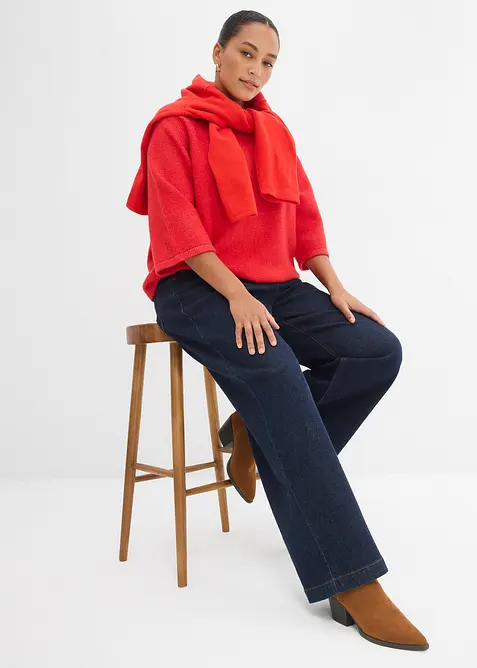 Stickad oversizetopp, bonprix