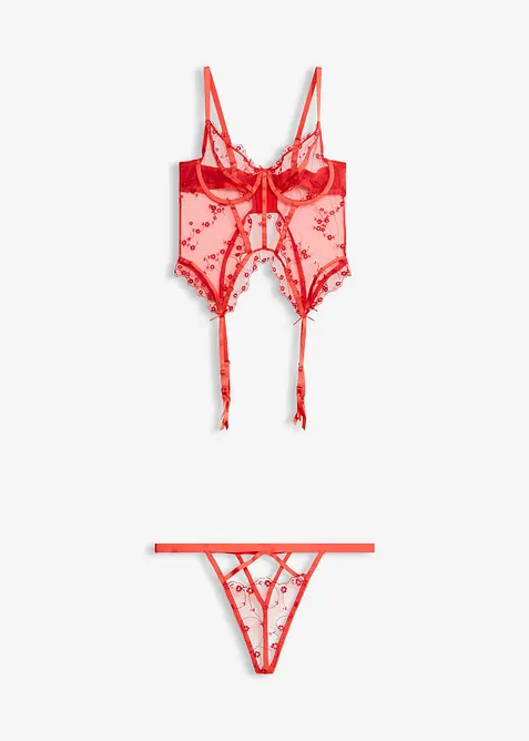 Korsett och tangastringtrosa (2 delar), bonprix