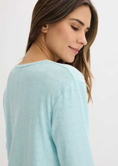 Tunn pyjamas med hj&auml;rtm&ouml;nster, bonprix