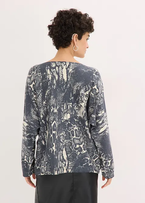 Ormskinnsm&ouml;nstrad tr&ouml;ja med fladdermus&auml;rmar, bonprix