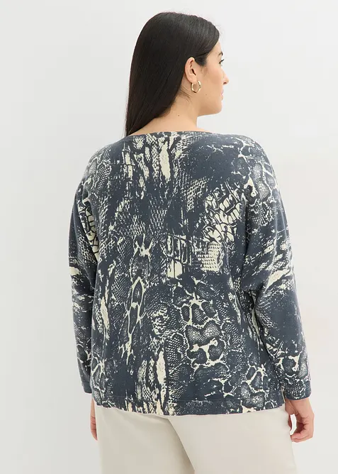 Ormskinnsm&ouml;nstrad tr&ouml;ja med fladdermus&auml;rmar, bonprix