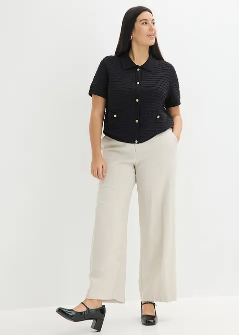 Stickad kofta med dekorativa knappar, bonprix