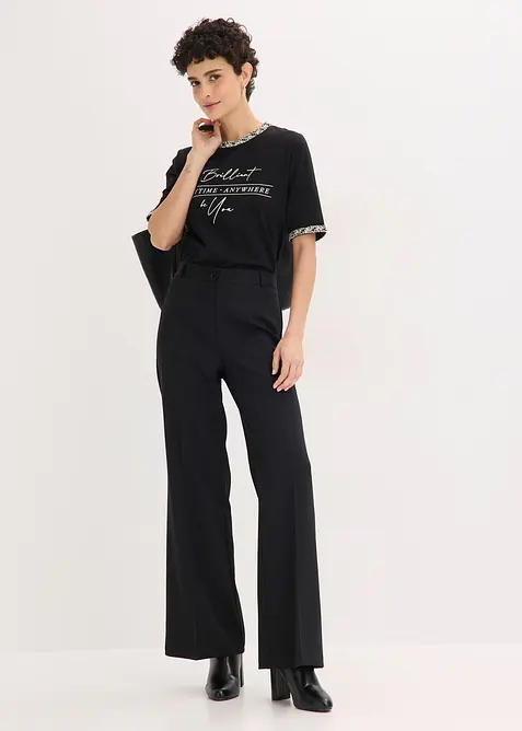 Topp av ekologisk bomull med applicerat band, bonprix