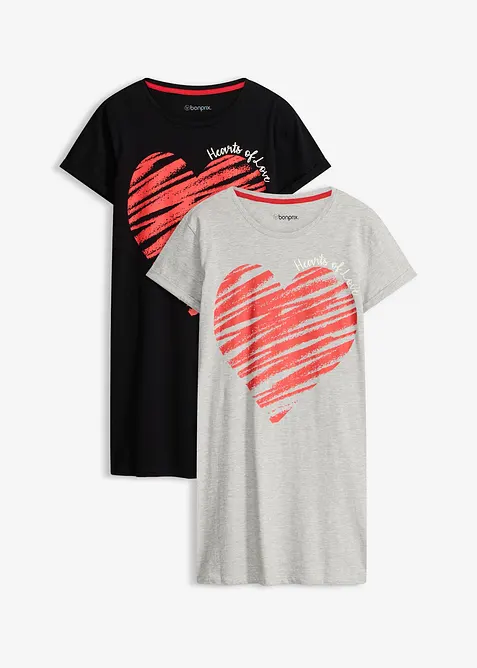 Nattlinne i bomull (2-pack), bonprix