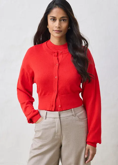 Cardigan med sidenandel, bonprix