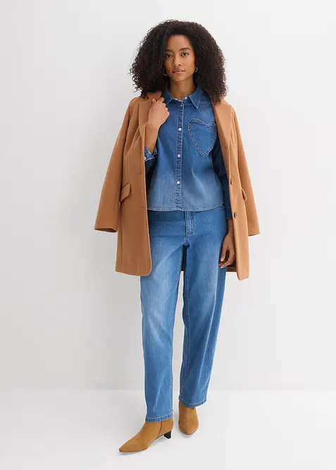 Jeansskjorta med ekologisk bomull, bonprix