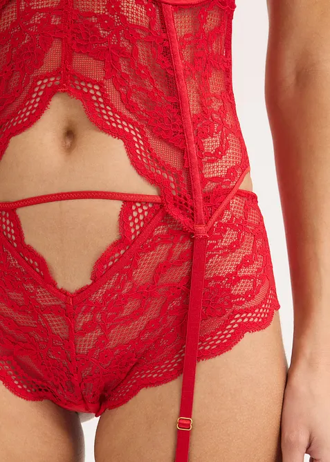 Stringtrosa i hipstermodell av skir spets, bonprix