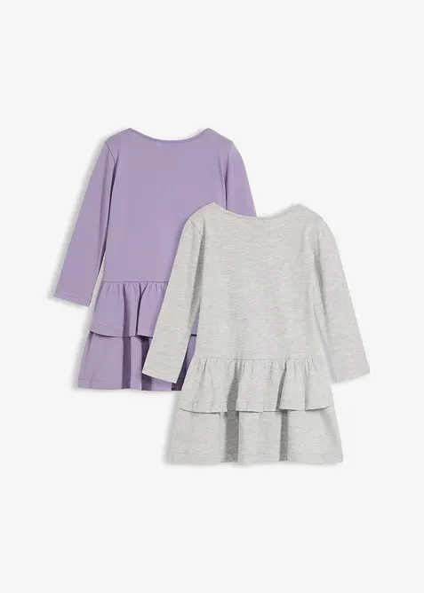 Jerseykl&auml;nning i ekologisk bomull (2-pack), bonprix