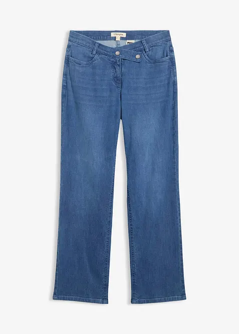 Loose Straight Jeans, Mid Waist, ekologisk bomull, bonprix
