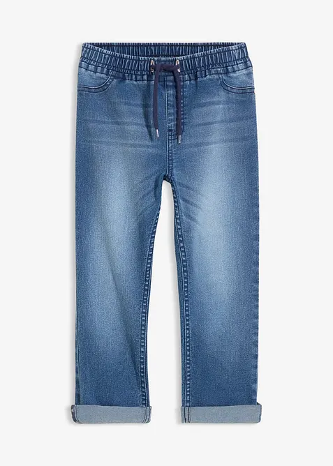 Dra p&aring;-jeans Mid Waist, med bekv&auml;m midja, bonprix