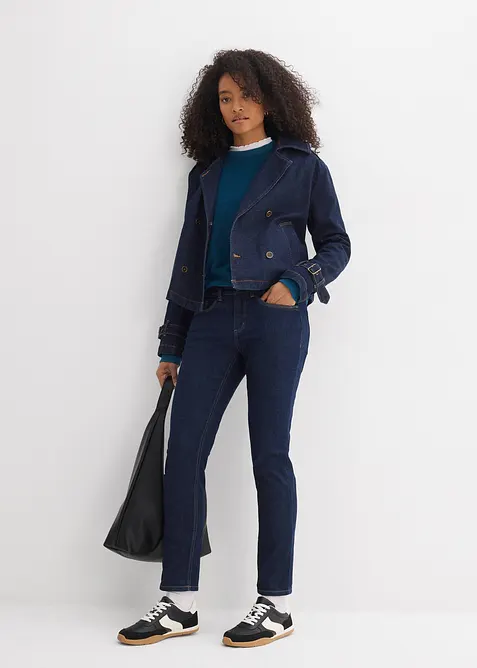 Slim Fit Jeans, Mid Waist, ekologisk bomull, bonprix