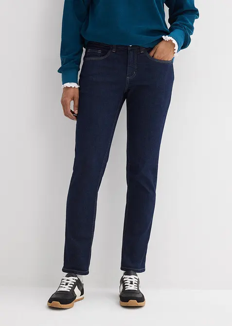 Slim Fit Jeans, Mid Waist, ekologisk bomull, bonprix