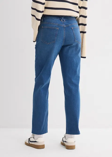 Straight Jeans Mid Waist, med ekologisk bomull, cropped, bonprix
