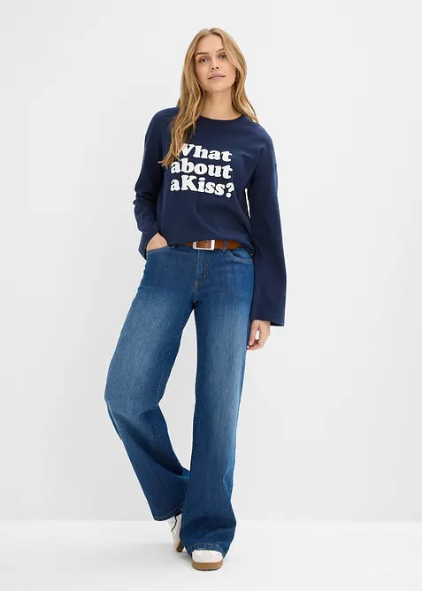 L&aring;ng&auml;rmad topp av tjockt bomullsmaterial, bonprix