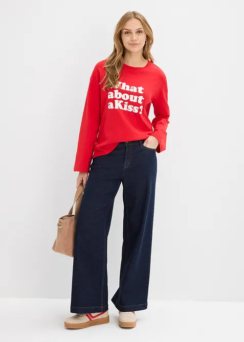 L&aring;ng&auml;rmad topp av tjockt bomullsmaterial, bonprix