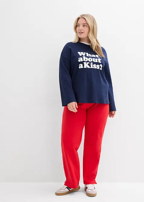 L&aring;ng&auml;rmad topp av tjockt bomullsmaterial, bonprix