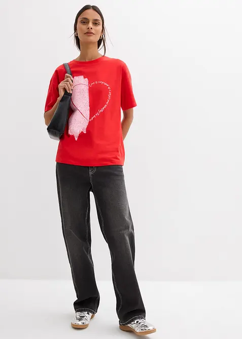 Oversizetopp av elastisk bomullsmix, bonprix