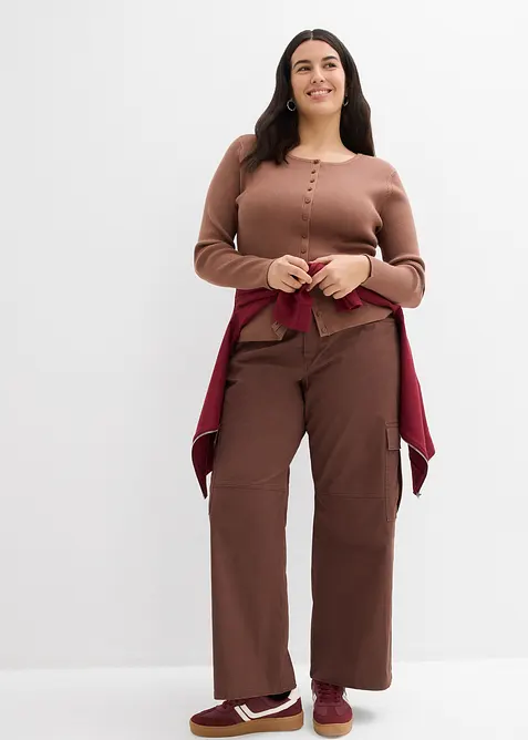 Finstickad cardigan av mjuk viskosmix, bonprix