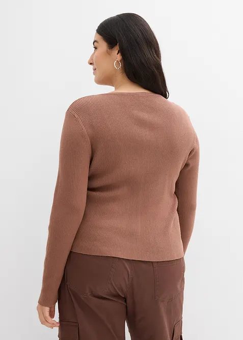 Finstickad cardigan av mjuk viskosmix, bonprix