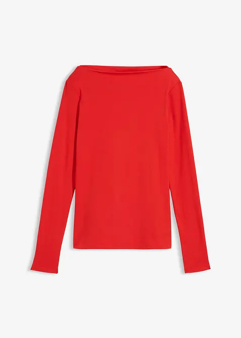 Ribbstickad topp med figurn&auml;ra passform, bonprix