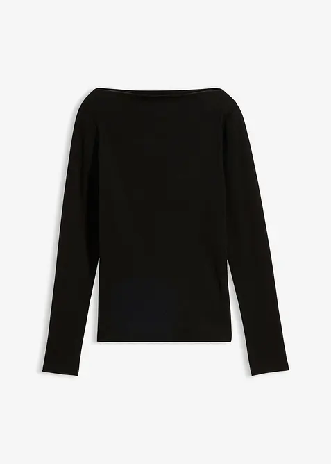 Ribbstickad topp med figurn&auml;ra passform, bonprix