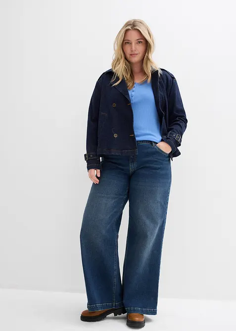 Ribbad l&aring;ng&auml;rmad topp, bonprix