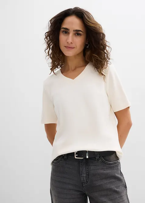 Topp i stabil jersey av ekologisk bomull (2-pack), bonprix