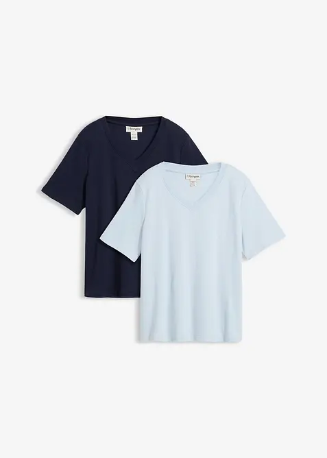Topp i stabil jersey av ekologisk bomull (2-pack), bonprix