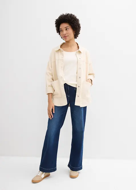 Topp i stabil jersey av ekologisk bomull, 3/4-&auml;rm, bonprix