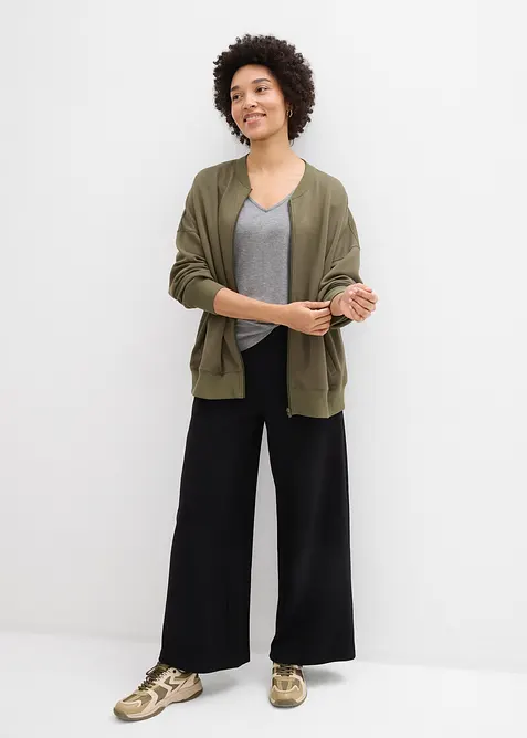 Topp i stabil jersey med ekologisk bomull, 3/4-&auml;rm, bonprix