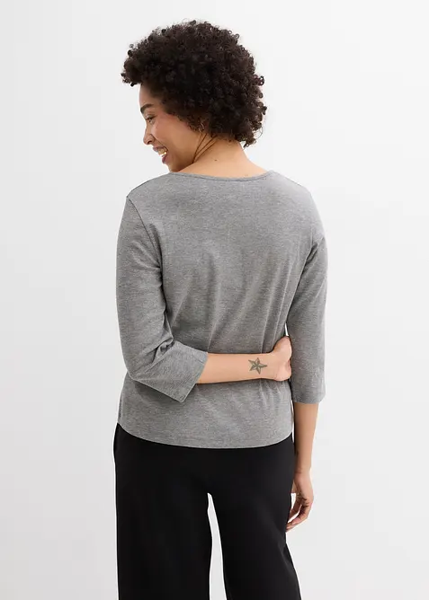 Topp i stabil jersey med ekologisk bomull, 3/4-&auml;rm, bonprix