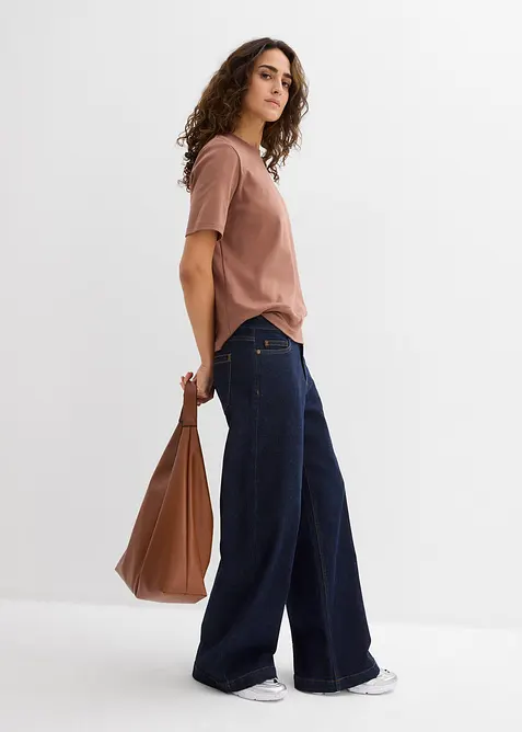 Topp av stabil jersey av ekologisk bomull (2-pack), bonprix