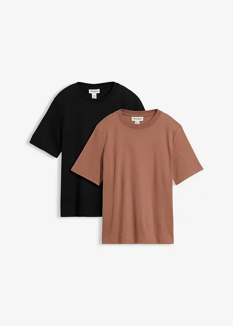Topp av stabil jersey av ekologisk bomull (2-pack), bonprix