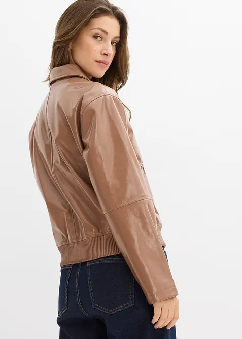 Kort jacka i skinnimitation, bonprix