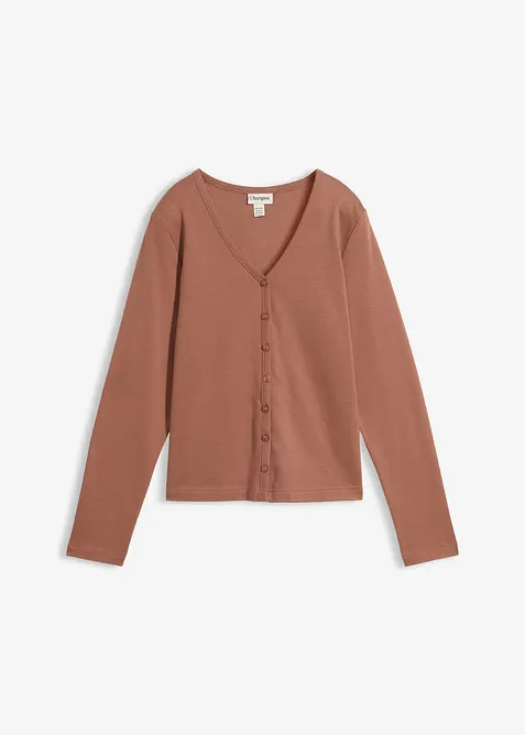 Cardigan i stabil jersey av ekologisk bomull, bonprix