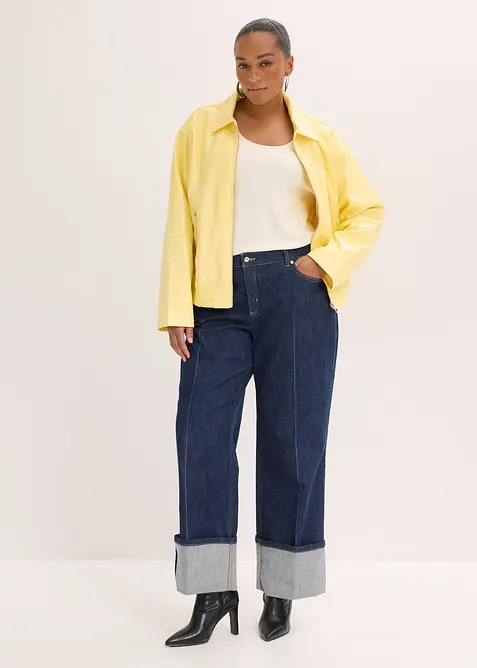 Kort jacka i skinnimitation, bonprix